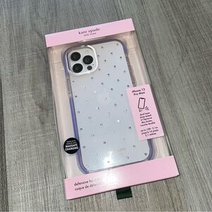 Kate Spade iPhone 12 Pro Max Hardshell Case - Clear with Lavender Gems